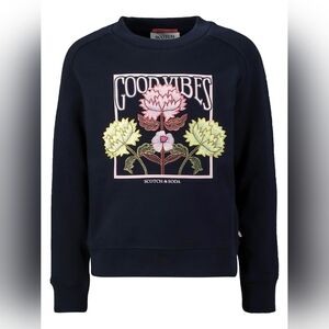 EUC Scotch & Soda Girls Cotton Good Vibes Sweatshirt Size 10yrs